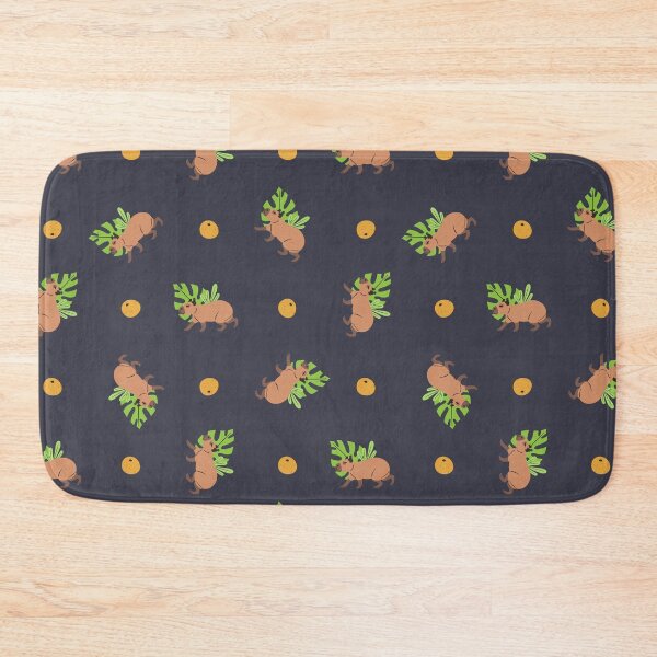 Item preview, Walking Capybara And Yuzu Fruit Seamless Pattern - dark designed and sold by paldronma.