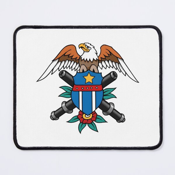 Item preview, American Military Patriotic Eagle Emblem with Crossed Cannons designed and sold by interdesigner.