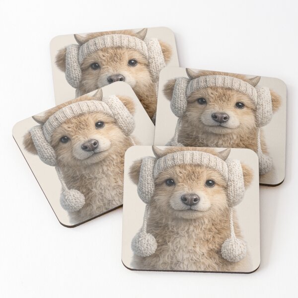 Item preview, Cute Highland Cow Winter Hat Portrait designed and sold by BagFactoryUK.