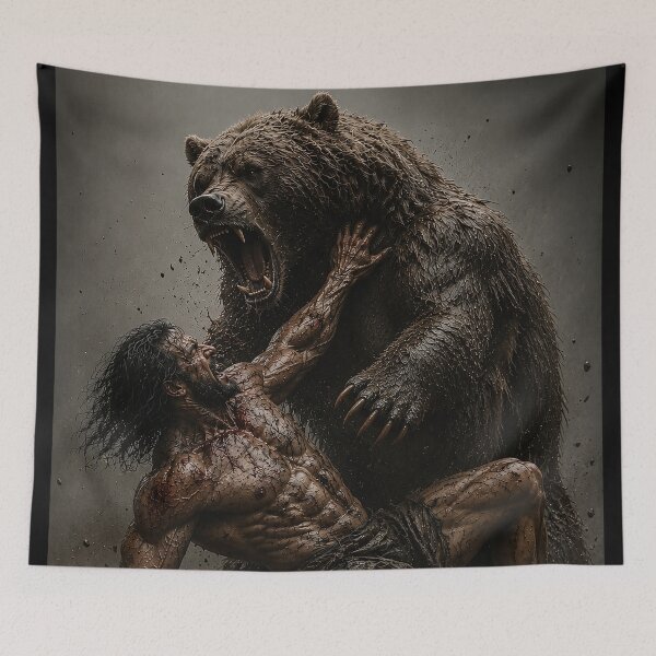 Item preview, NATURE - Man and a Bear designed and sold by MetusArt.