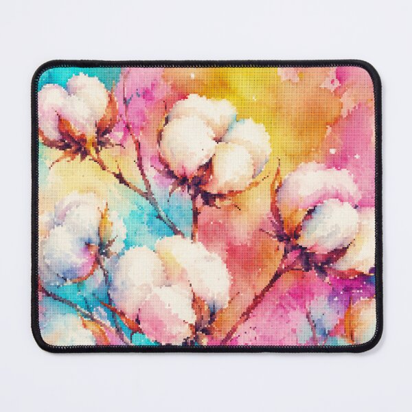 Item preview, Vibrant Watercolor Cotton Flowers Geometric Style Art designed and sold by A-C-G.