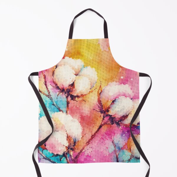 Item preview, Vibrant Watercolor Cotton Flowers Geometric Style Art designed and sold by A-C-G.
