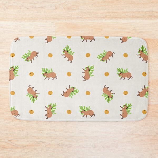 Item preview, Copy of Walking Capybara And Yuzu Fruit Seamless Pattern - white designed and sold by paldronma.
