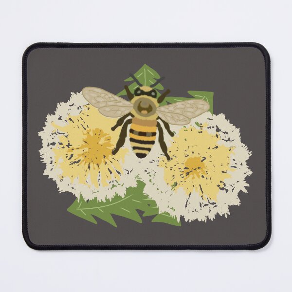 Item preview, Bumblebee illustration featuring dandelion flowers in a folk art style   designed and sold by LeshanArt.