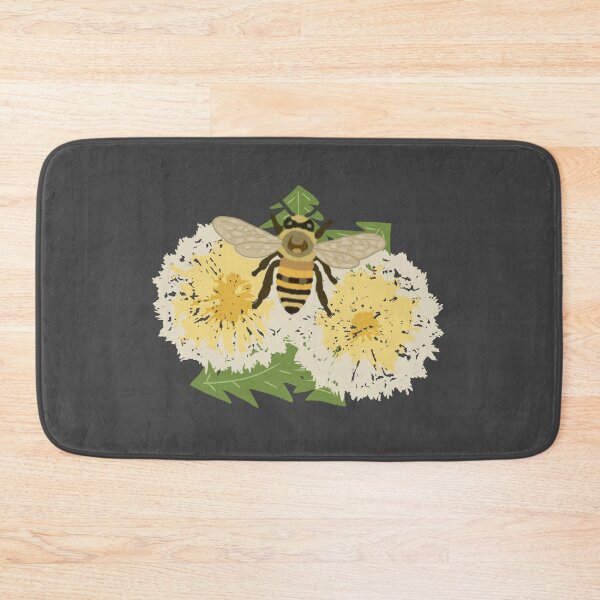 Item preview, Bumblebee illustration featuring dandelion flowers in a folk art style   designed and sold by LeshanArt.