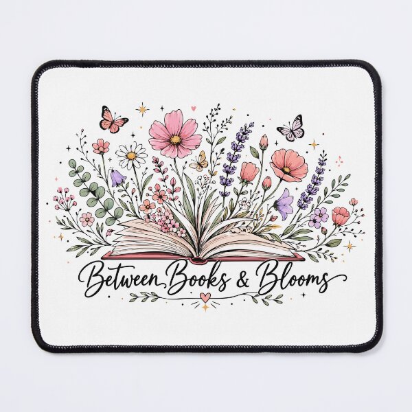 Item preview, Between books and blooms book lover reader designed and sold by HandicraftArt.