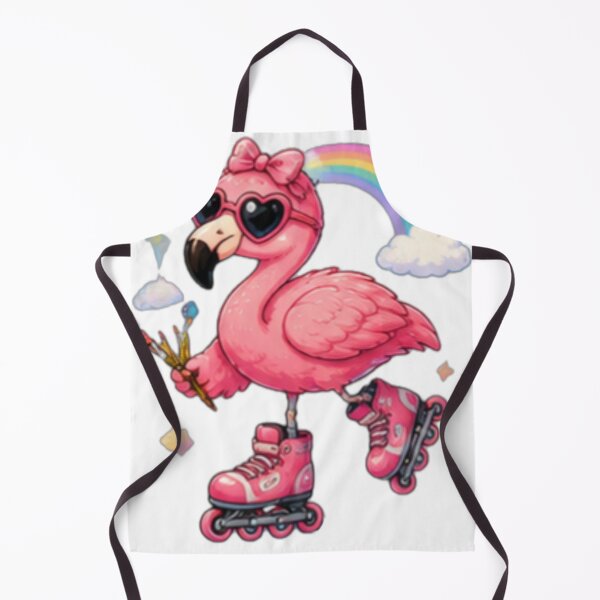 Item preview, Cute Roller Skating Flamingo Kawaii Rainbow Vibes designed and sold by DailyDoodlesBySumbul.