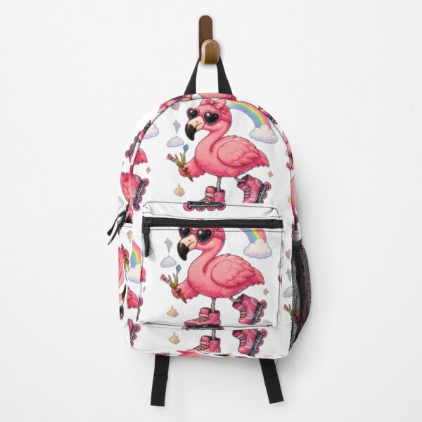 Item preview, Cute Roller Skating Flamingo Kawaii Rainbow Vibes designed and sold by DailyDoodlesBySumbul.