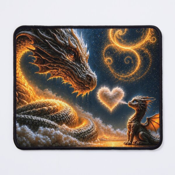 Item preview, Dragon Mother and Baby – Heartwarming Fantasy Dragon Family Art designed and sold by DrakariArt.