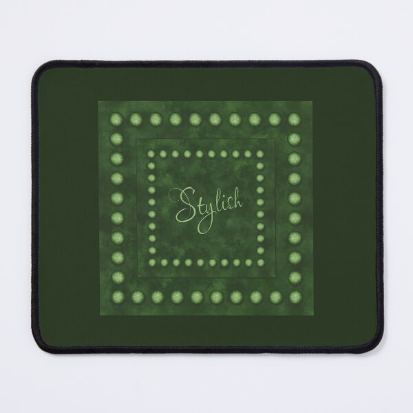 Item preview, The inscription “Stylish” in a frame of spheres on a cloudy green background designed and sold by Cherevan.