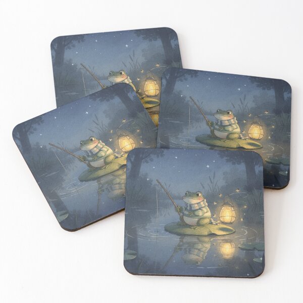 Item preview, Frog Night-Fisher by Lantern Light designed and sold by PictorialWhimsy.