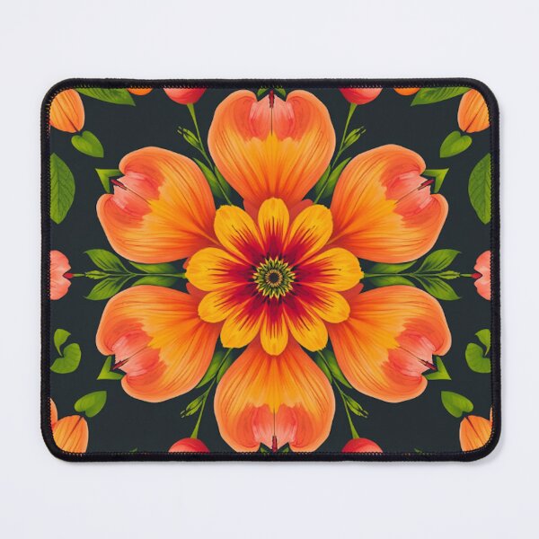Item preview, Vibrant Orange Floral Mandala Pattern designed and sold by samuel2025.
