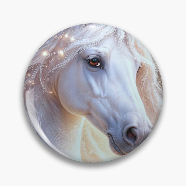 Item preview, Majestic White Horse with Wreath Christmas Holiday Fantasy Horse designed and sold by Stephanie Laird.