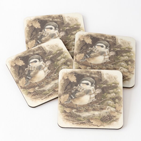 Item preview, Chickadee Folk Sorting Winter Seeds designed and sold by PictorialWhimsy.
