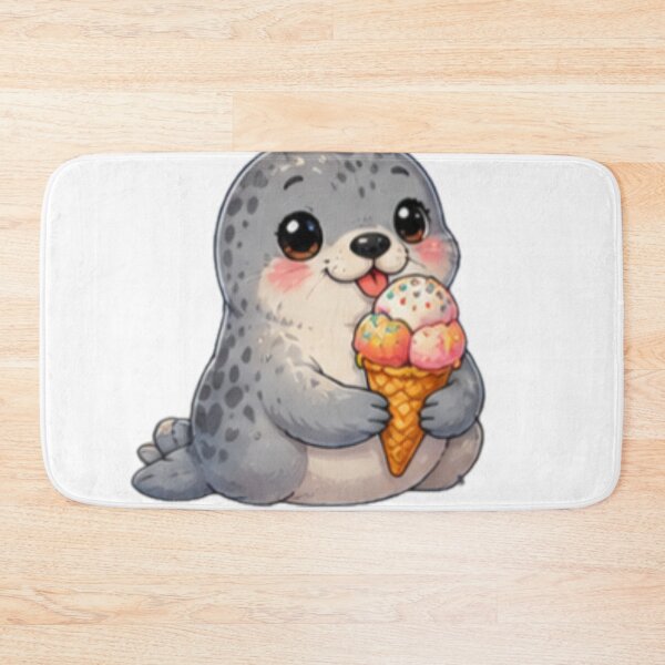 Item preview, Cute Seal Ice Cream Lover Kawaii Animal designed and sold by DailyDoodlesBySumbul.