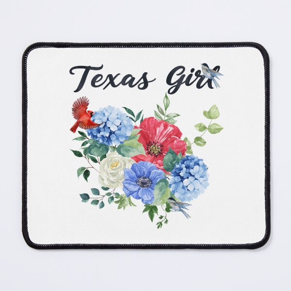 Item preview, Texas Girl with Red, White & Blue Floral Bouquet & Birds designed and sold by jeweleddesigns.