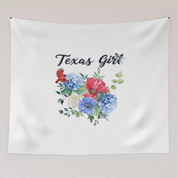 Item preview, Texas Girl with Red, White & Blue Floral Bouquet & Birds designed and sold by jeweleddesigns.