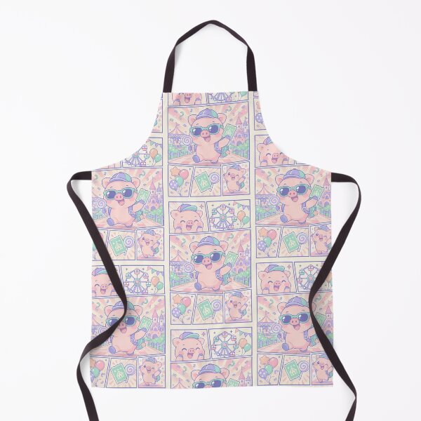 Item preview, Kawaii Piglet Theme Park Tourist Comic Panel designed and sold by Gift Phrase Studio.