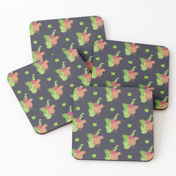 Item preview, Cute Capybara Apple Jungle Seamless Pattern - Dark designed and sold by paldronma.