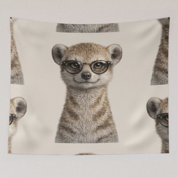 Item preview, Cute Meerkat Wearing Glasses Portrait designed and sold by BagFactoryUK.