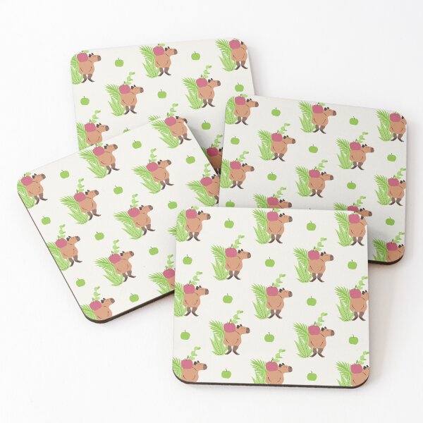Item preview, Cute Capybara Apple Jungle Seamless Pattern designed and sold by paldronma.