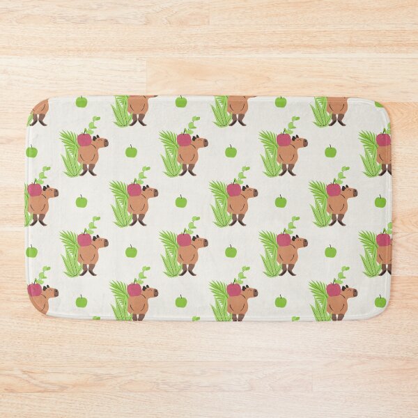 Item preview, Cute Capybara Apple Jungle Seamless Pattern designed and sold by paldronma.
