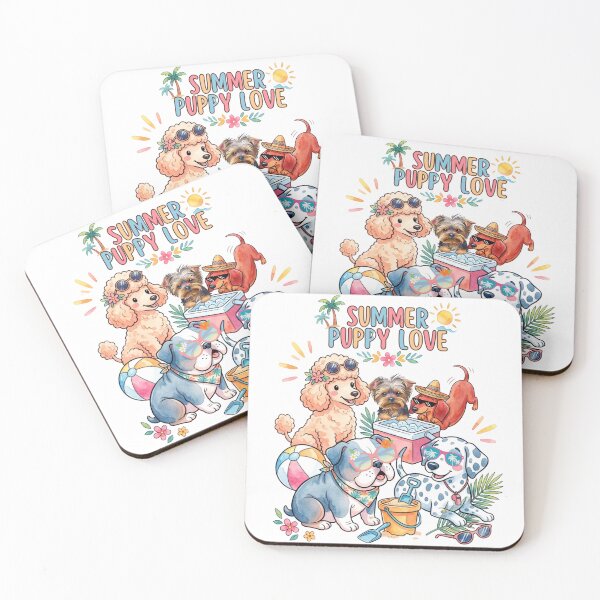 Item preview, Cute cartoon dogs on the beach designed and sold by VibranPalette.