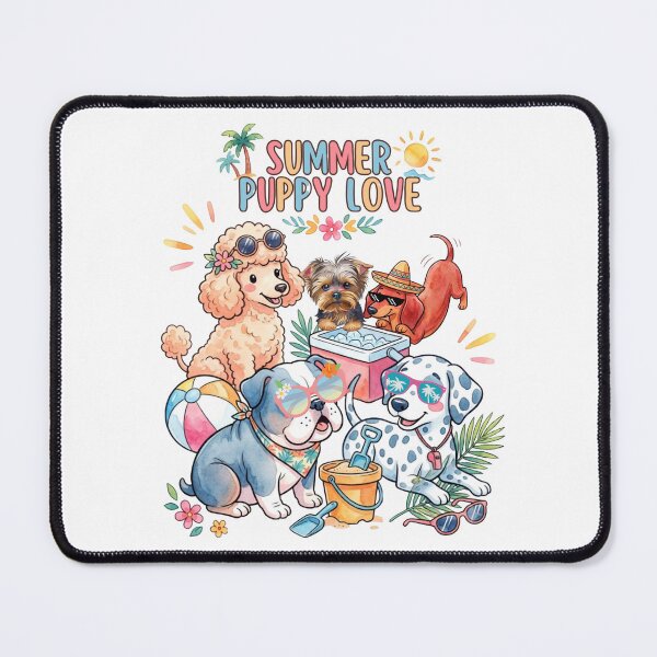 Item preview, Cute cartoon dogs on the beach designed and sold by VibranPalette.