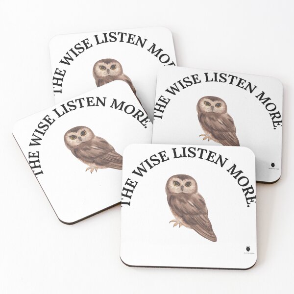 Item preview, The Wise Listen More. | Minimal Owl Wisdom T-Shirt designed and sold by Bwolf1956.
