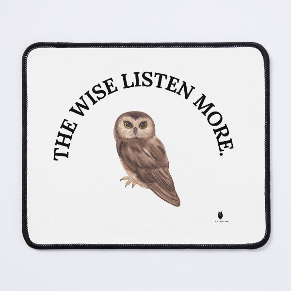Item preview, The Wise Listen More. | Minimal Owl Wisdom T-Shirt designed and sold by Bwolf1956.