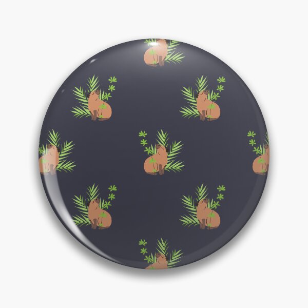 Item preview, Cute Capybara Sitting In Green Leaves Seamless Pattern designed and sold by paldronma.