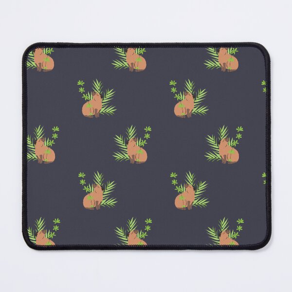 Item preview, Cute Capybara Sitting In Green Leaves Seamless Pattern designed and sold by paldronma.