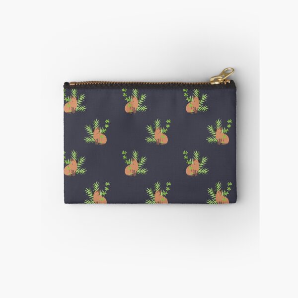 Item preview, Cute Capybara Sitting In Green Leaves Seamless Pattern designed and sold by paldronma.