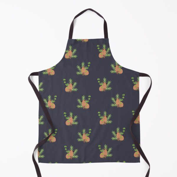 Item preview, Cute Capybara Sitting In Green Leaves Seamless Pattern designed and sold by paldronma.