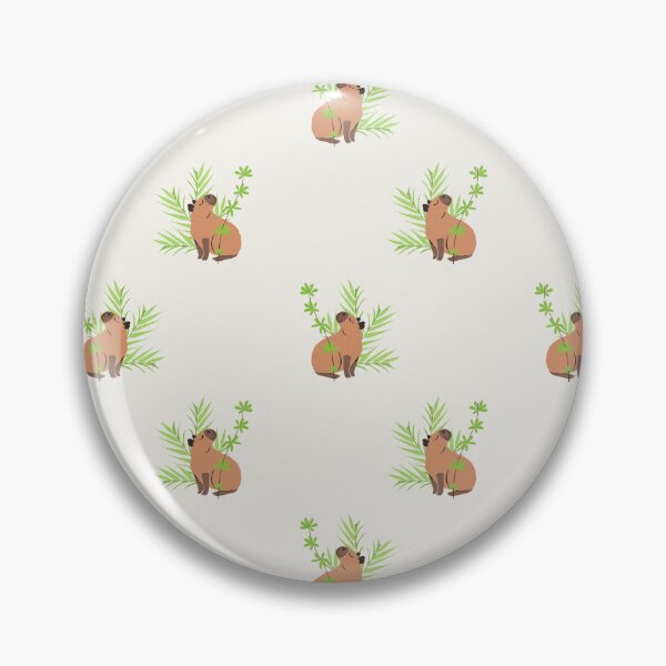 Item preview, Cute Capybara Sitting In Green Leaves Seamless Pattern designed and sold by paldronma.