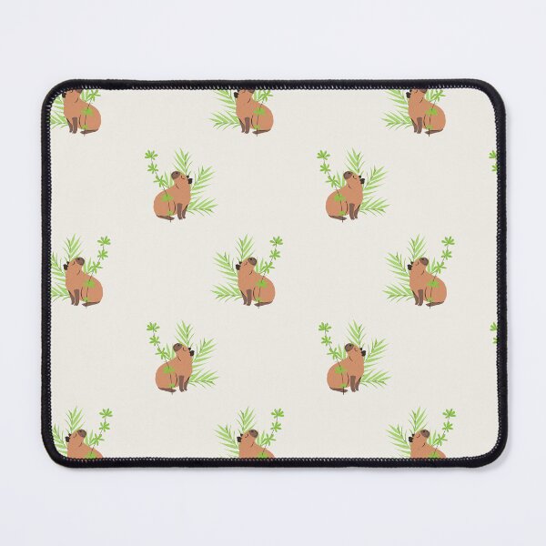 Item preview, Cute Capybara Sitting In Green Leaves Seamless Pattern designed and sold by paldronma.