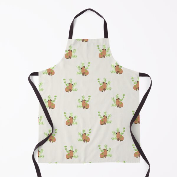 Item preview, Cute Capybara Sitting In Green Leaves Seamless Pattern designed and sold by paldronma.