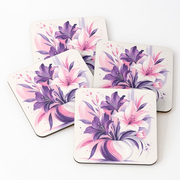 Item preview, Abstract Floral Bouquet Illustration in Pink and Purple designed and sold by Aureva Arts Shop.