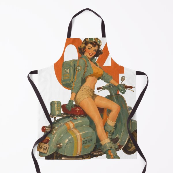 Item preview, Retro Scooter Delivery Girl | Original Vintage Pin-Up Courier designed and sold by Cosplayvintage.