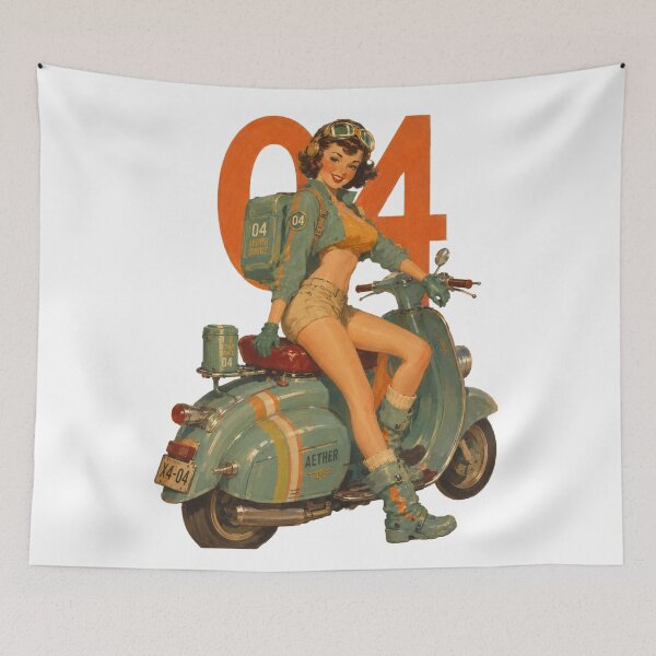 Item preview, Retro Scooter Delivery Girl | Original Vintage Pin-Up Courier designed and sold by Cosplayvintage.