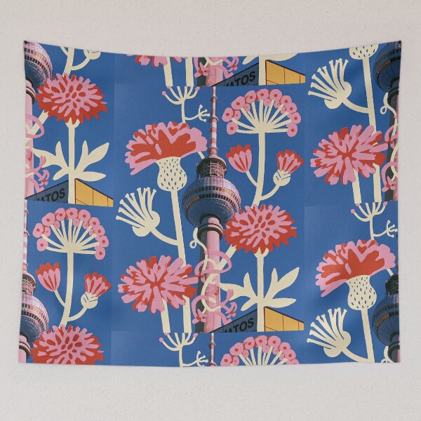 Item preview, Berlin TV Tower Colorful Flower Art designed and sold by Kunst&Kontrast.
