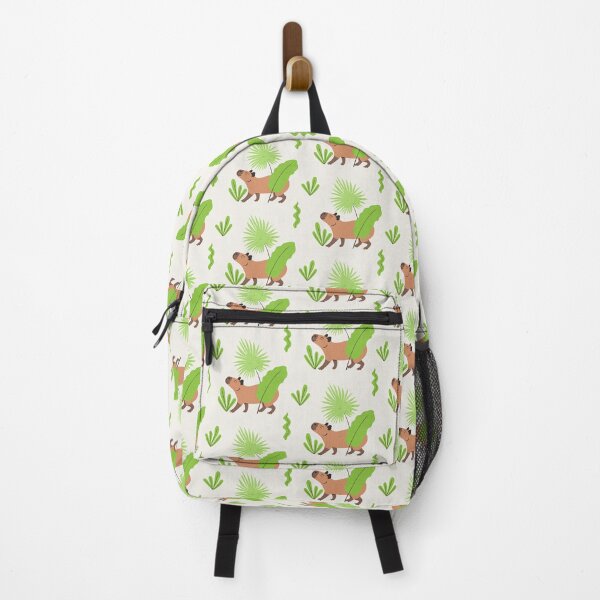 Item preview, Cute Capybara Walking In Green Jungle Seamless Pattern designed and sold by paldronma.