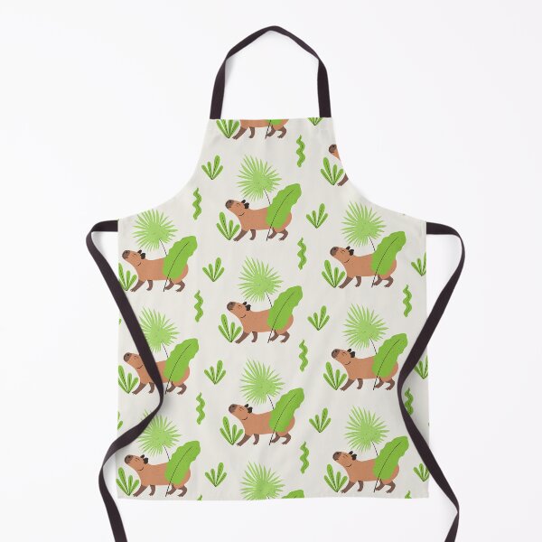 Item preview, Cute Capybara Walking In Green Jungle Seamless Pattern designed and sold by paldronma.