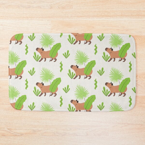 Item preview, Cute Capybara Walking In Green Jungle Seamless Pattern designed and sold by paldronma.