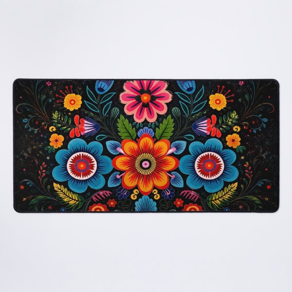 Item preview, Vibrant Folk Floral Bouquet | Colorful Botanical Art designed and sold by Fei Long Design Hub.