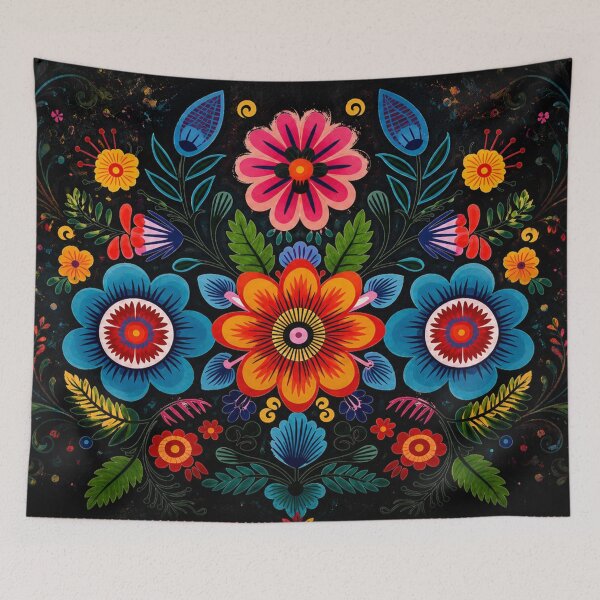 Item preview, Vibrant Folk Floral Bouquet | Colorful Botanical Art designed and sold by Fei Long Design Hub.