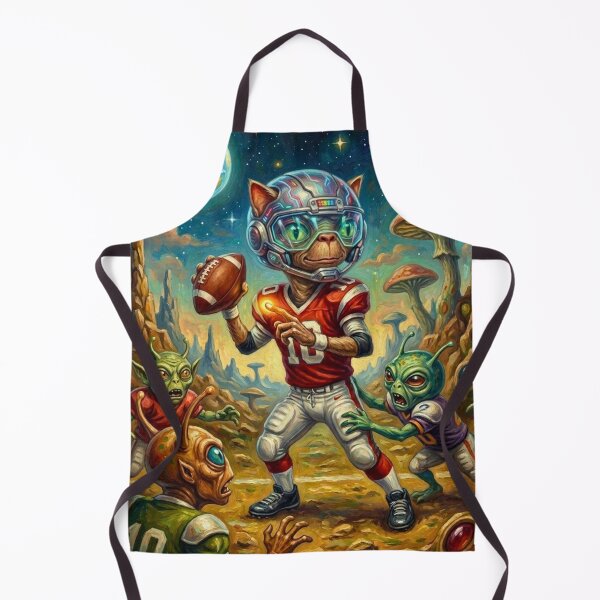 Item preview, Psychedelic ET Cat Plays Intergalactic Football Match designed and sold by HAPPY HARBOR DESIGN .