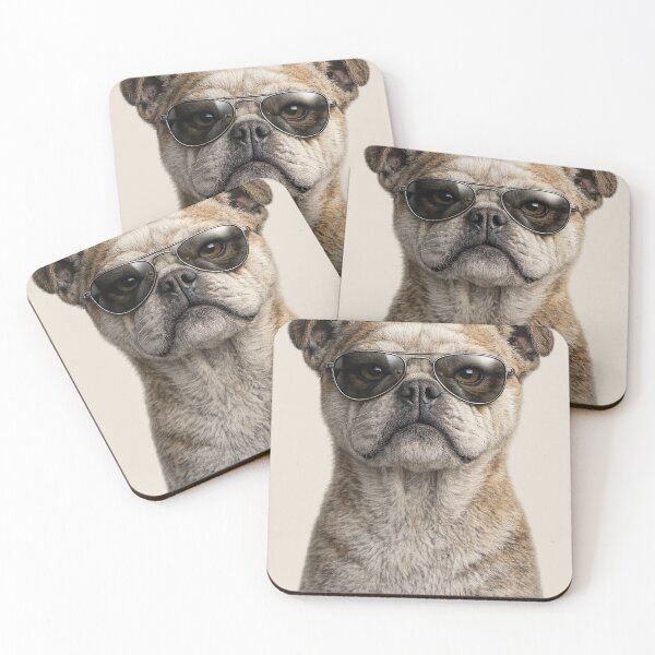Item preview, Cute Bulldog Wearing Aviator Sunglasses Portrait designed and sold by BagFactoryUK.