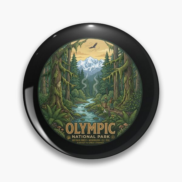 Item preview, Olympic National Park Vintage National Park Travel designed and sold by OliviaHayesArt.
