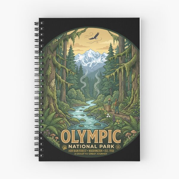 Item preview, Olympic National Park Vintage National Park Travel designed and sold by OliviaHayesArt.